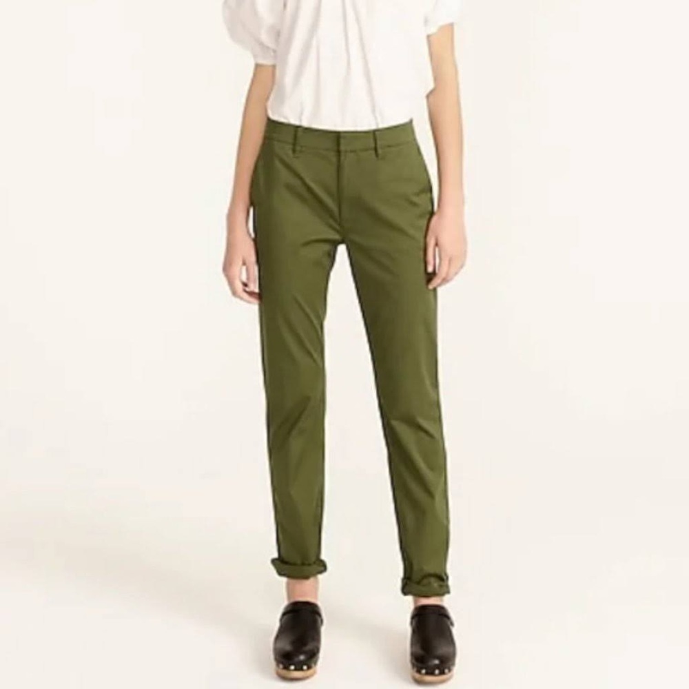 J. Crew Slim Boyfriend Chino Pants in Army Green Plus Size 34 Women’s